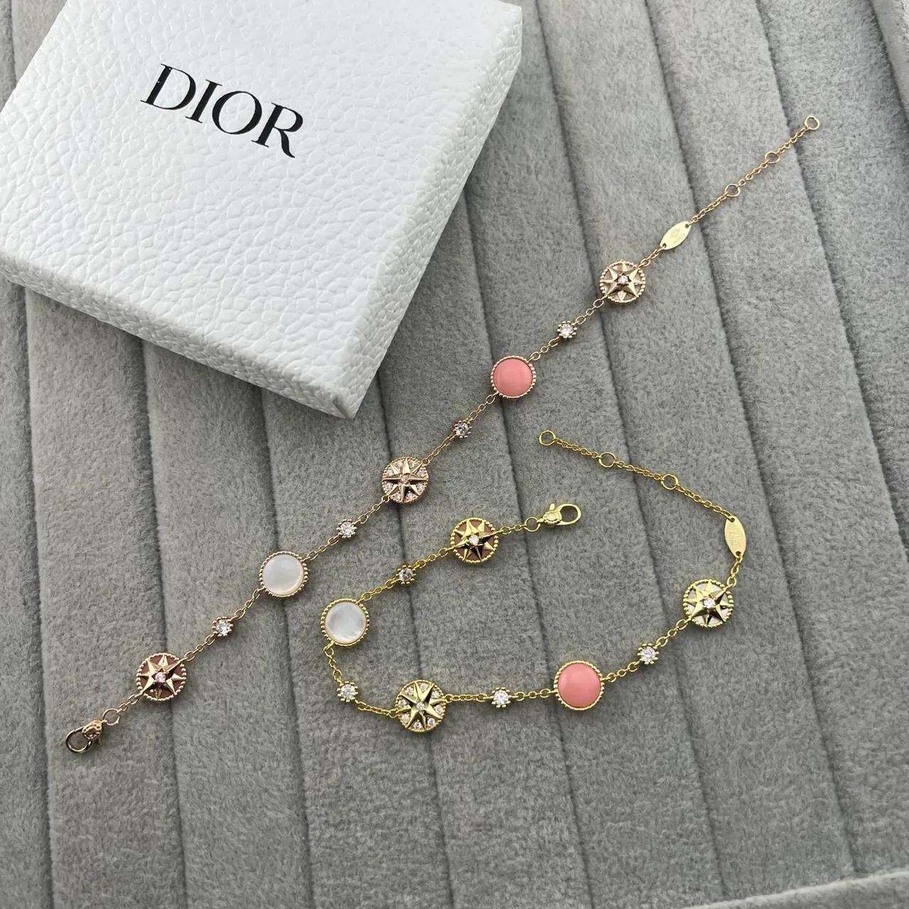 Pulseira Dior Rose des Vents Corrente Motivos Ouro Rosa Bússola Estrela 6