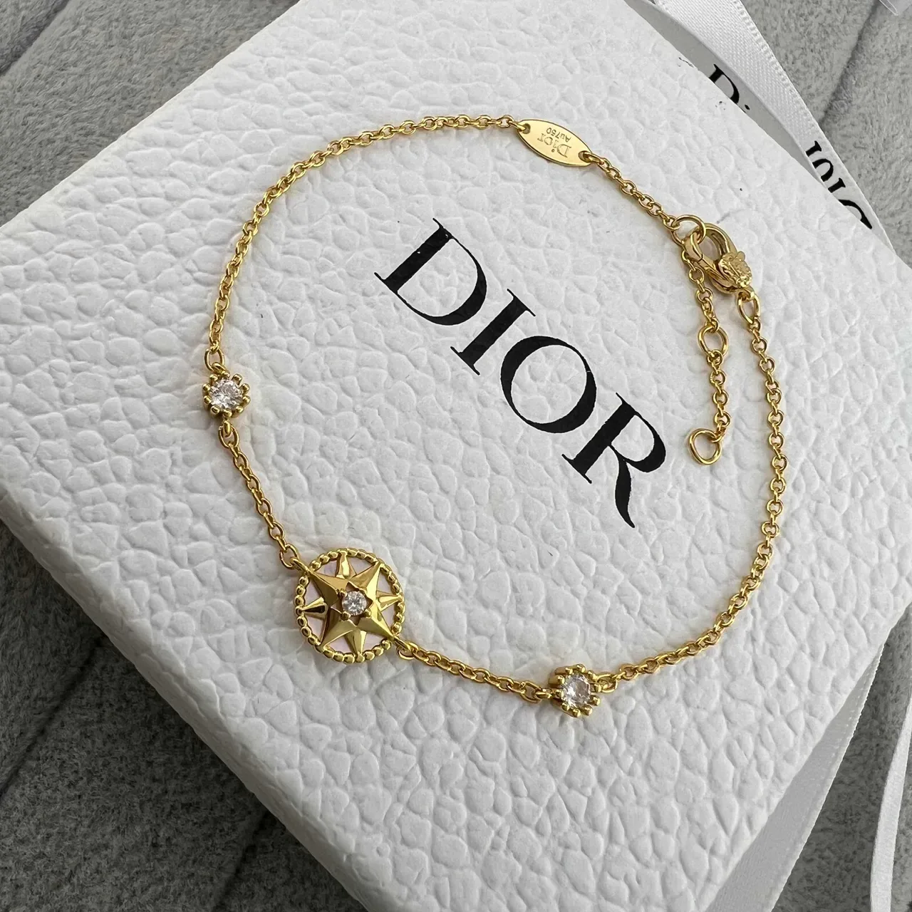 Dior Rose des Vents Gold-Tone Crystal Star Bracelet 4