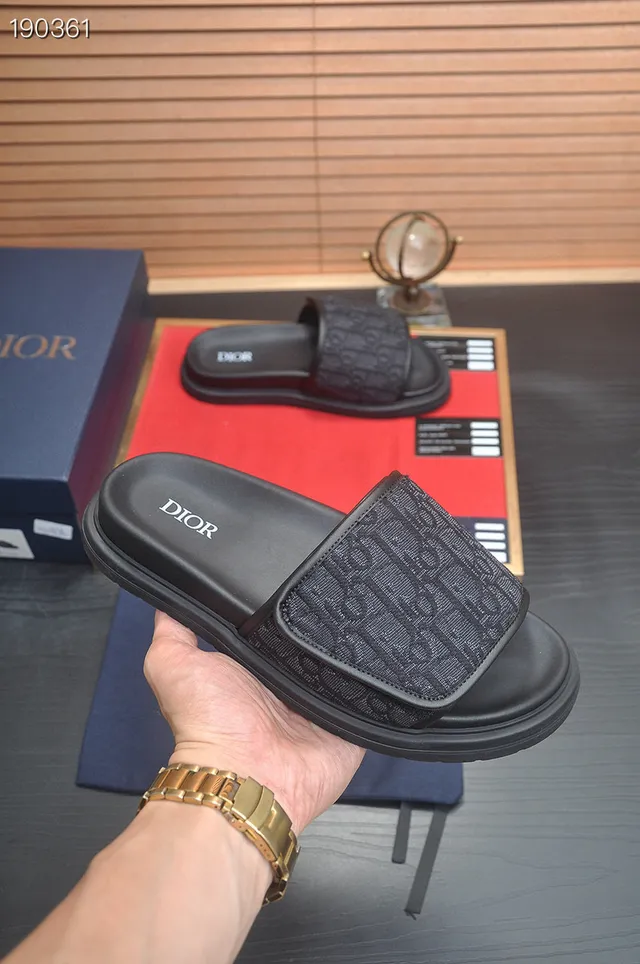 Dior स्लाइड मोनोग्राम काला प्लेटफॉर्म स्लिपर्स 3
