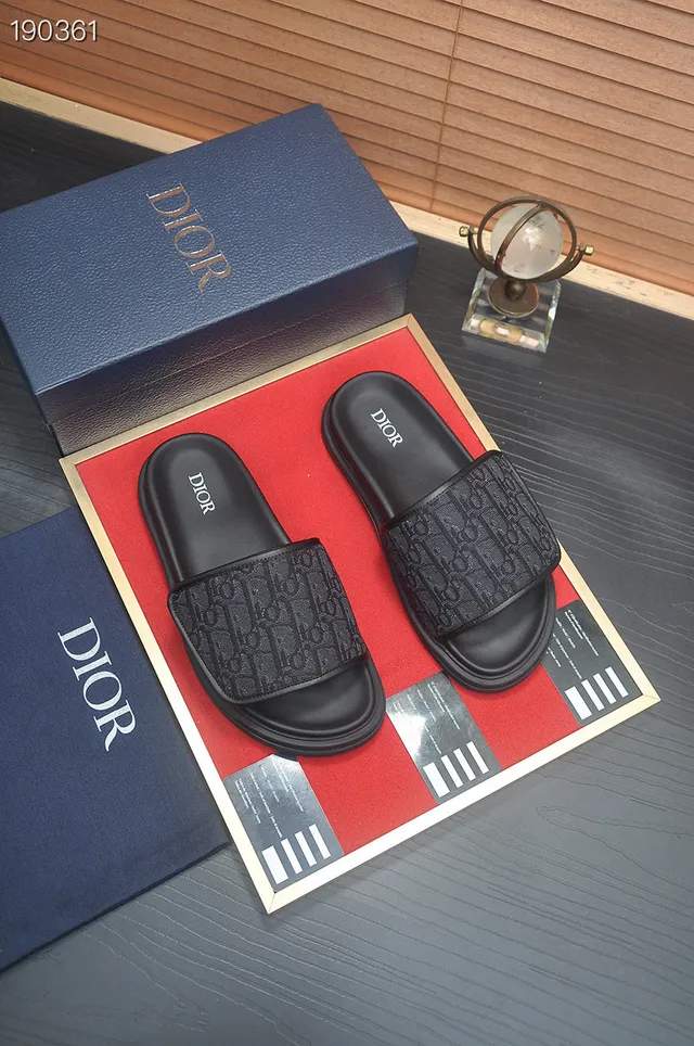 Dior स्लाइड मोनोग्राम काला प्लेटफॉर्म स्लिपर्स 6