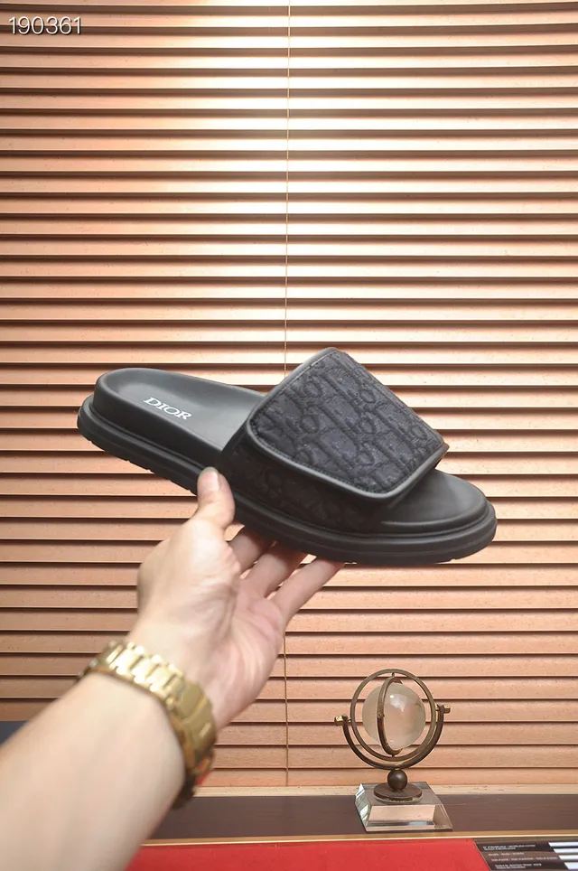 Dior स्लाइड मोनोग्राम काला प्लेटफॉर्म स्लिपर्स 7