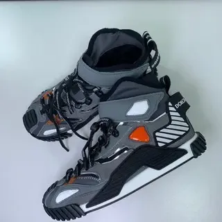 Dolce & Gabbana Gray Black High-Top Sole Chunky Sneakers