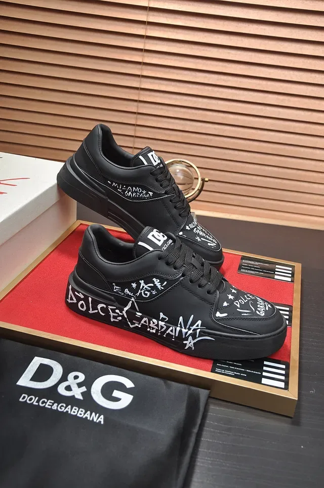 Dolce & Gabbana Portofino Zapatillas Lifestyle Plataforma Graffiti Negro 2