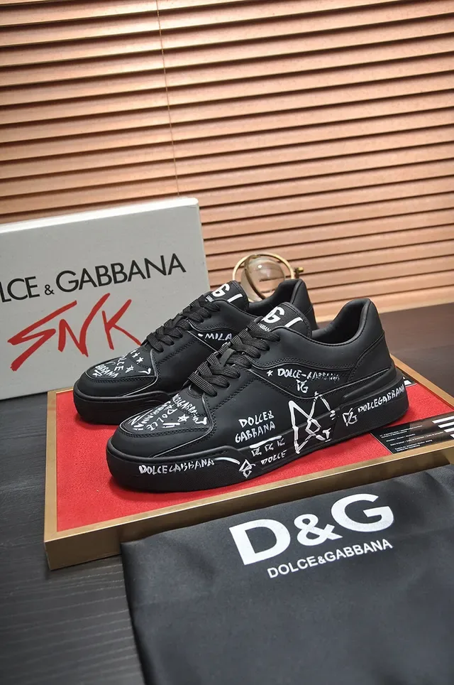 Dolce & Gabbana Portofino Zapatillas Lifestyle Plataforma Graffiti Negro 7