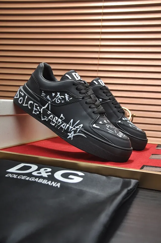 Dolce & Gabbana Portofino Zapatillas Lifestyle Plataforma Graffiti Negro 8
