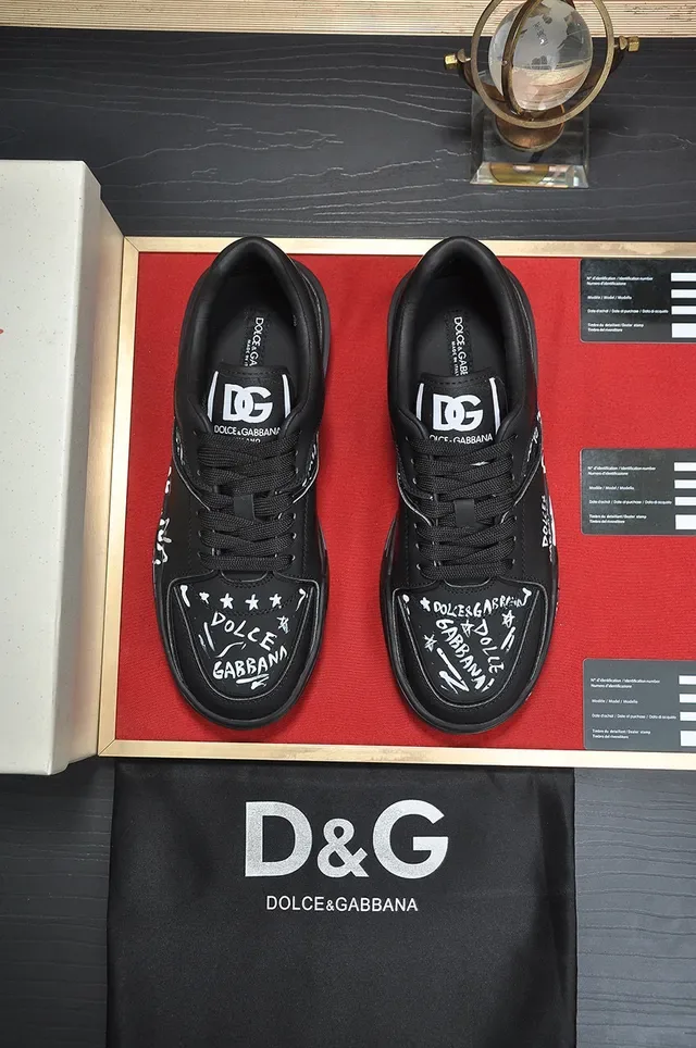 Dolce & Gabbana Portofino Zapatillas Lifestyle Plataforma Graffiti Negro 9