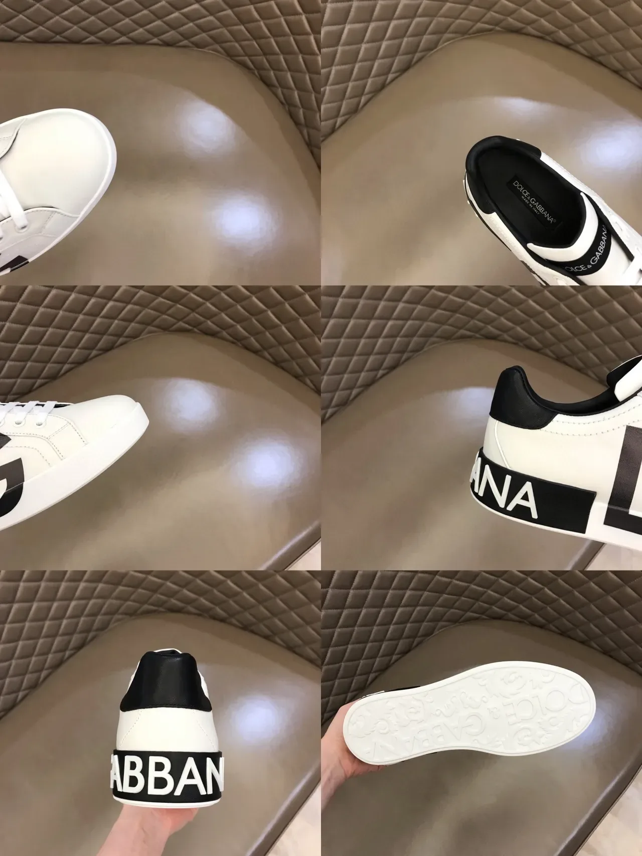 Dolce & Gabbana White Black Low-Top Leather Upper Lifestyle Sneakers 3