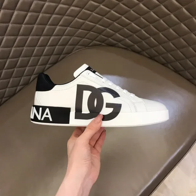 Dolce & Gabbana White Black Low-Top Leather Upper Lifestyle Sneakers 5