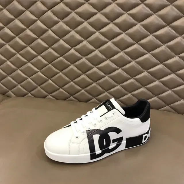Dolce & Gabbana White Black Low-Top Leather Upper Lifestyle Sneakers 7