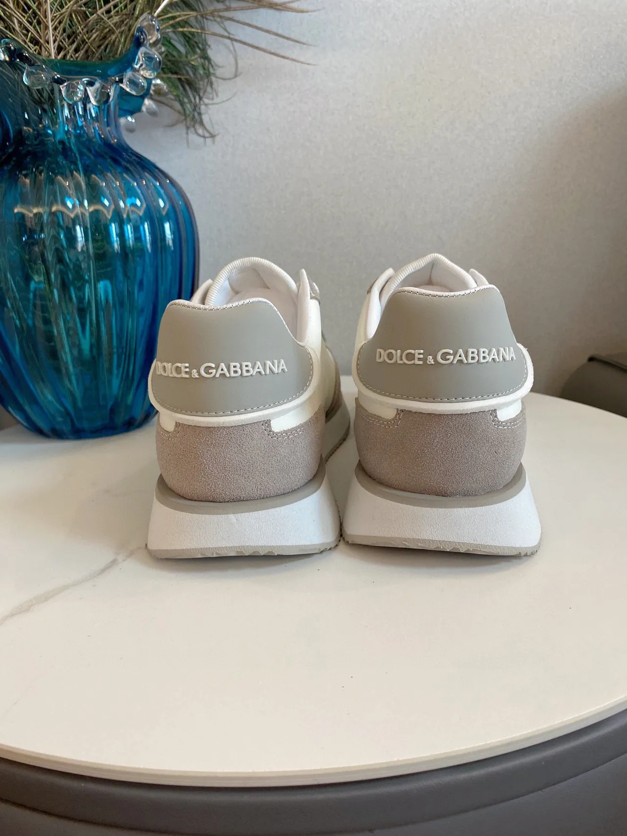 Dolce & Gabbana Beige Gray Oversized DG Monogram Mixed Suede And Smooth Leather Lifestyle Sneakers 4