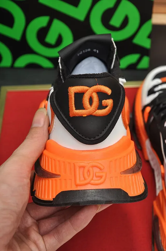 Dolce & Gabbana Black Orange Silhouette Multi-Material Upper Chunky Sneakers 2