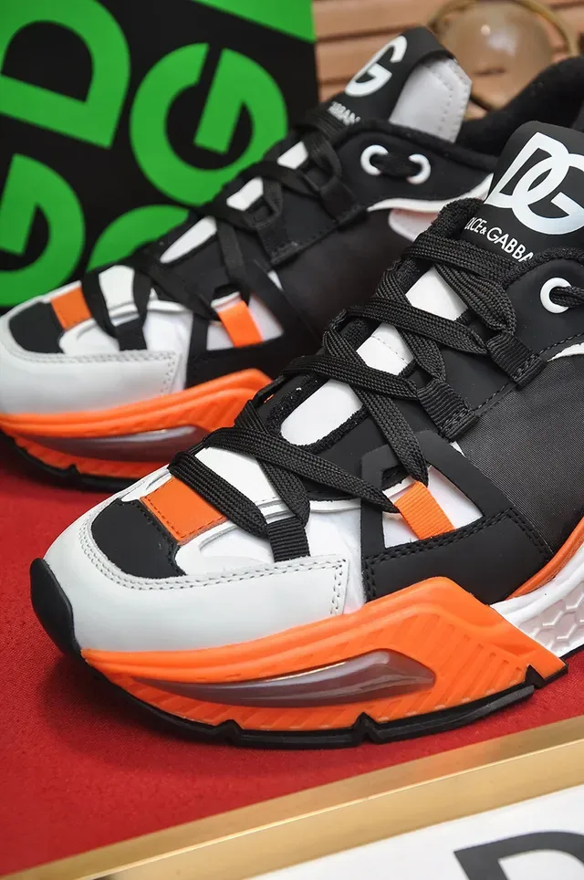 Dolce & Gabbana Black Orange Silhouette Multi-Material Upper Chunky Sneakers 3