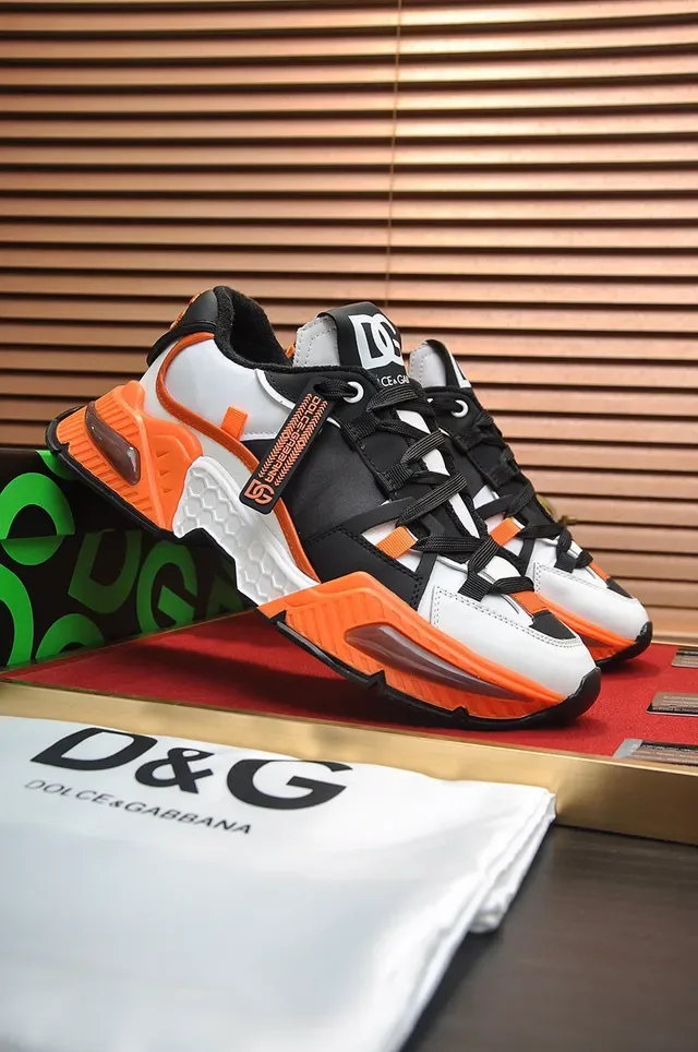 Dolce & Gabbana Black Orange Silhouette Multi-Material Upper Chunky Sneakers 7