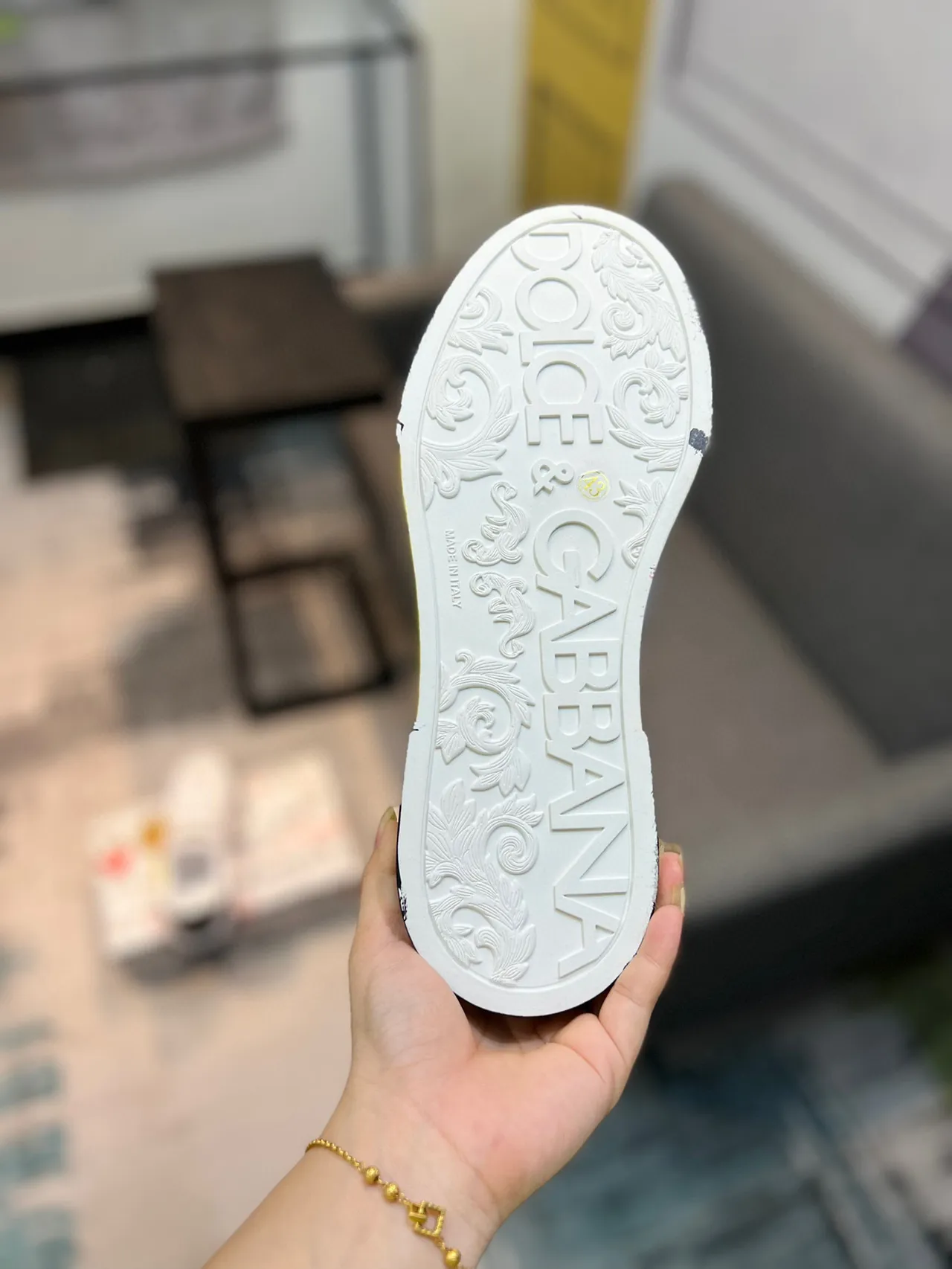 Dolce & Gabbana Roi des Cœurs Graffiti Print Sneakers Lifestyle Blancs 9
