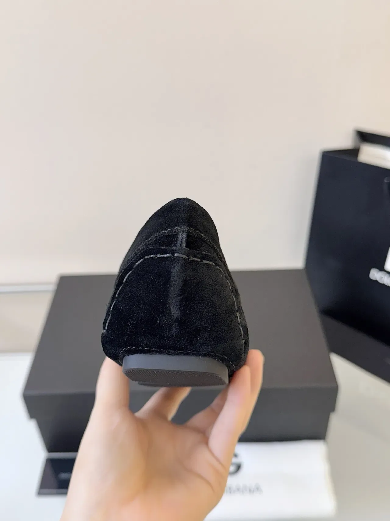Dolce & Gabbana Loafer Black Gold Suede Metal Plaque Detail Loafer 4