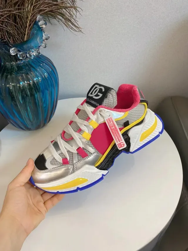 Dolce & Gabbana Multicolor Platform Sole Multi-Panel Metallic Mesh Upper Chunky Sneakers 6