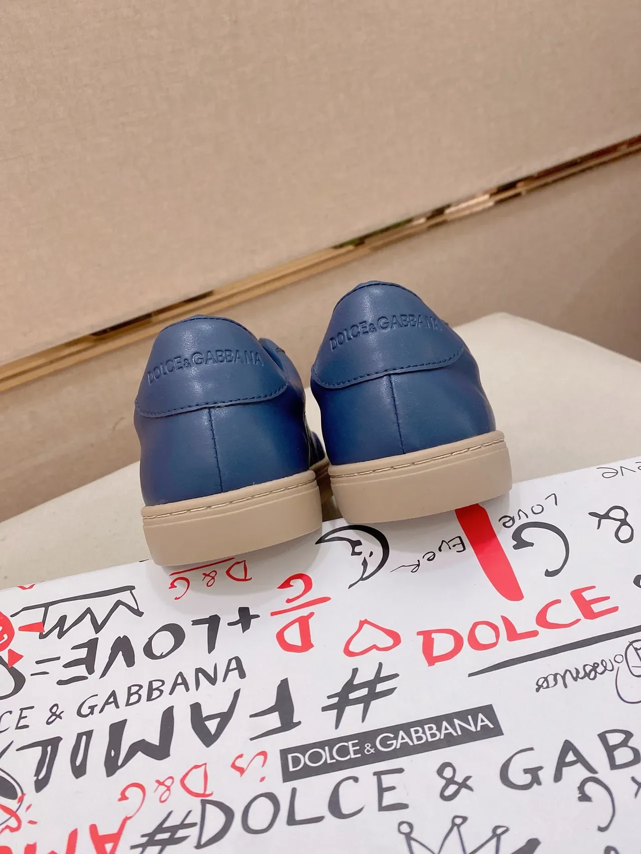 Dolce & Gabbana নেভি ব্লু পারফোরেটেড চামড়া এবং সুয়েড লাইফস্টাইল স্নিকার 3