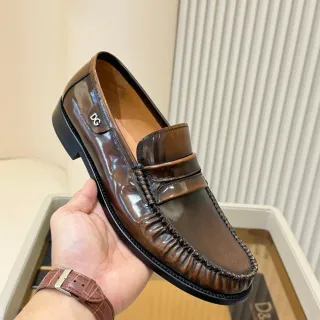 Dolce & Gabbana Penny Loafer 棕色抛光皮革乐福鞋