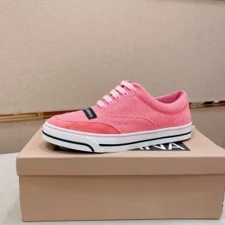 Dolce & Gabbana Pink Canvas Low-Top Sneakers