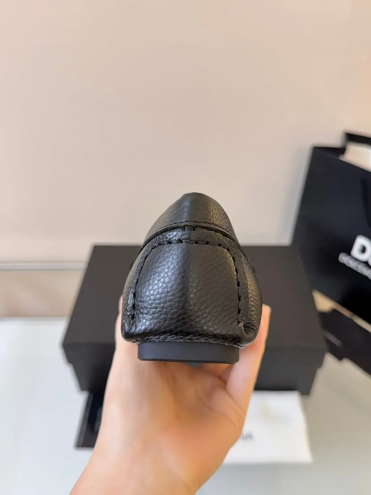 Dolce & Gabbana Portofino Black Pebbled Leather DG Buckle Loafers 4