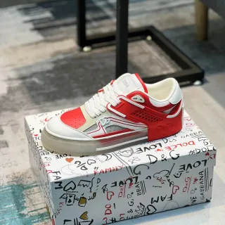 Dolce & Gabbana Sneakers Lifestyle Rouge et Blanc Layered