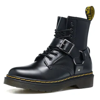 Dr. Martens 1460 Harness काले चमड़े के मार्टिन बूट