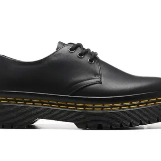 Dr. Martens Jadon Platform काली चमड़ी के ऑक्सफोर्ड जूते