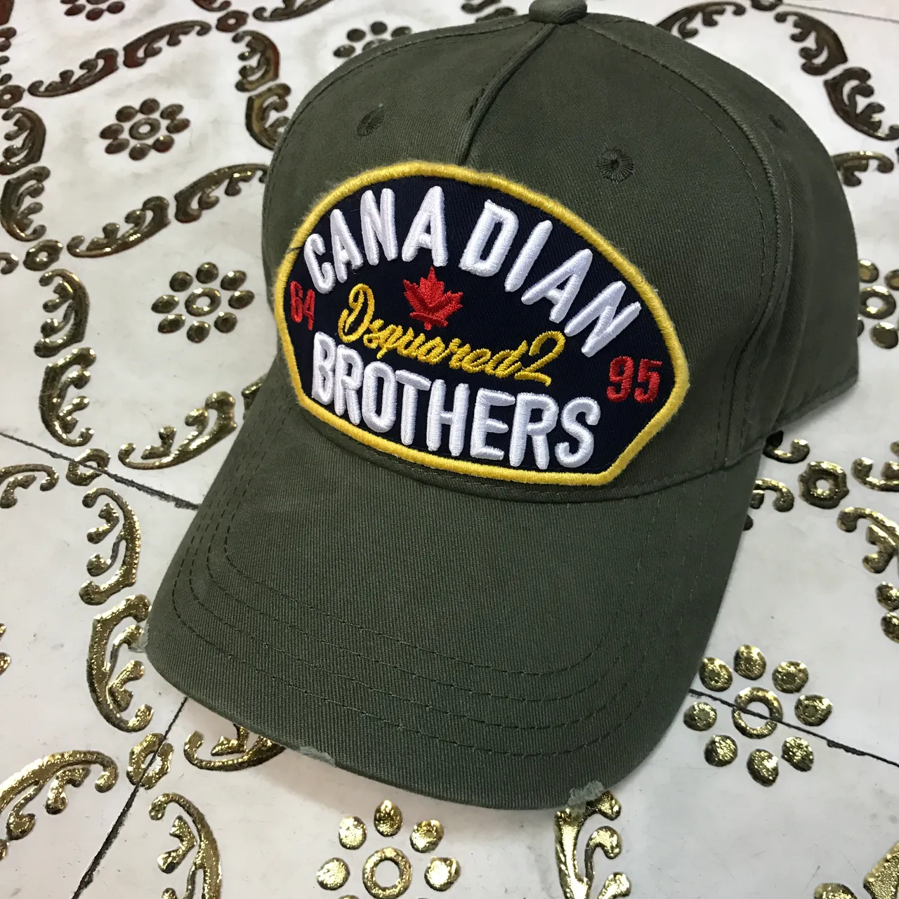 Dsquared2 Canadian Brothers Patch brodé Casquette de baseball blanche 4