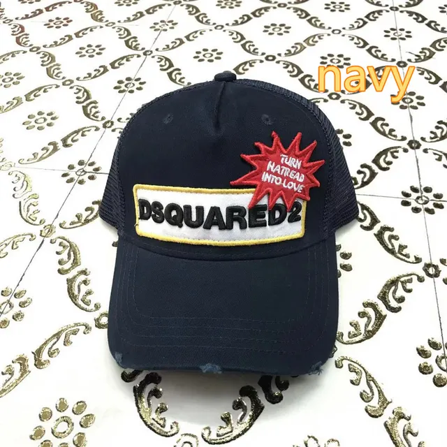 Dsquared2 ICON লাল সাদা এমব্রয়ডারি প্যাচ লোগো মেশ ব্যাক নির্মাণ বেসবল ক্যাপ 3