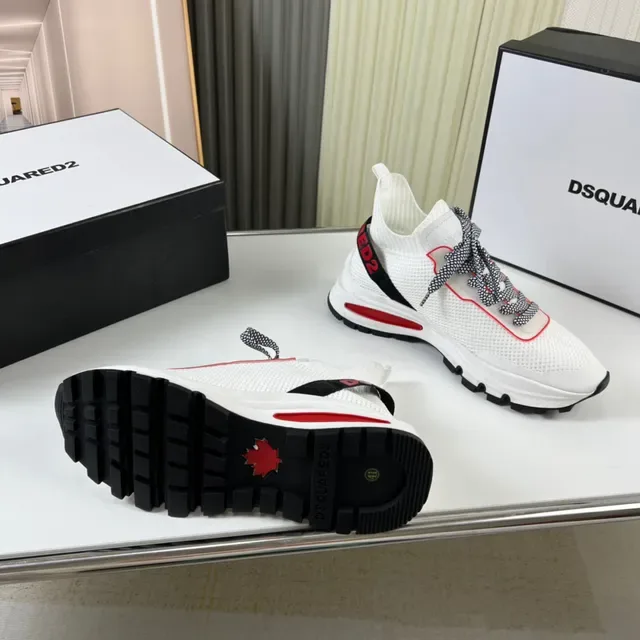Dsquared2 ICON Branco Preto Vermelho Tênis lifestyle 2