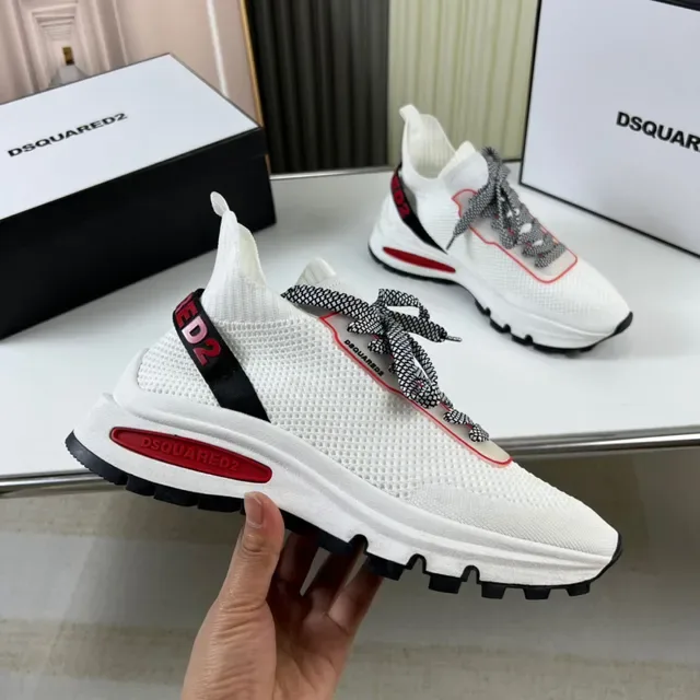 Dsquared2 ICON Branco Preto Vermelho Tênis lifestyle 4