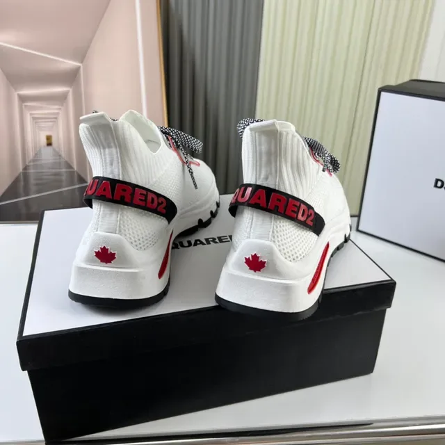 Dsquared2 ICON Branco Preto Vermelho Tênis lifestyle 6