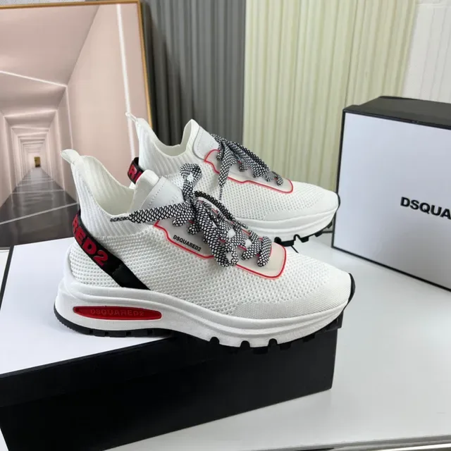 Dsquared2 ICON Branco Preto Vermelho Tênis lifestyle 8