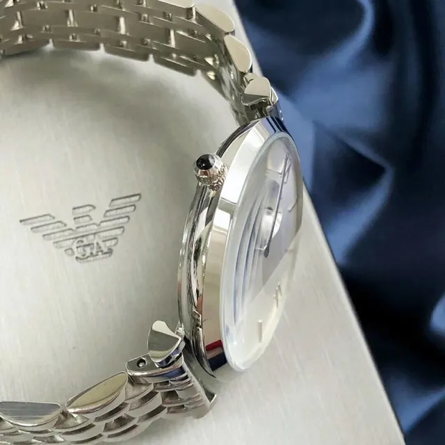 Emporio Armani Classic Reloj de Cuarzo de Acero Inoxidable Plateado 6