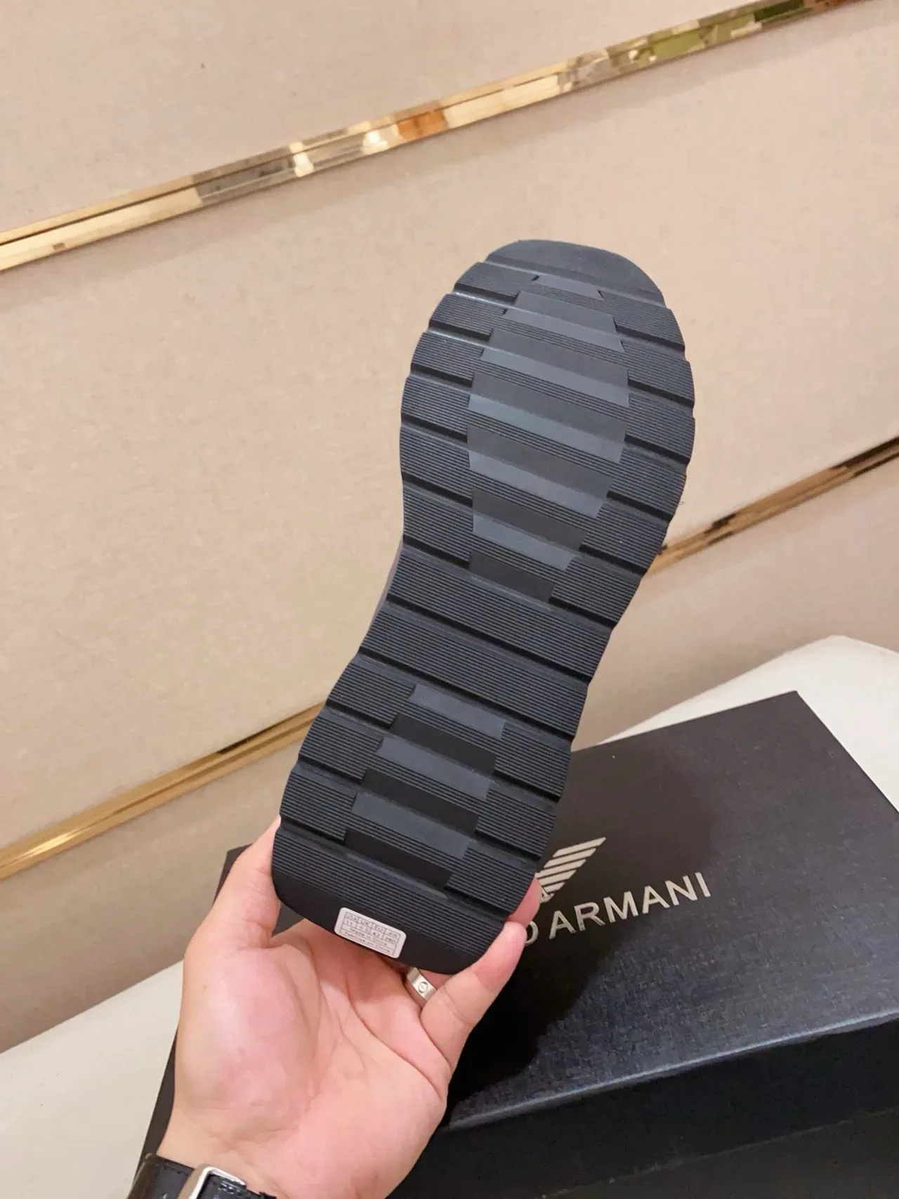 Emporio Armani Sneaker Lifestyle Bleu Marine Blanc Chaussure à enfiler Tige Texturée Sneakers Lifestyle 2