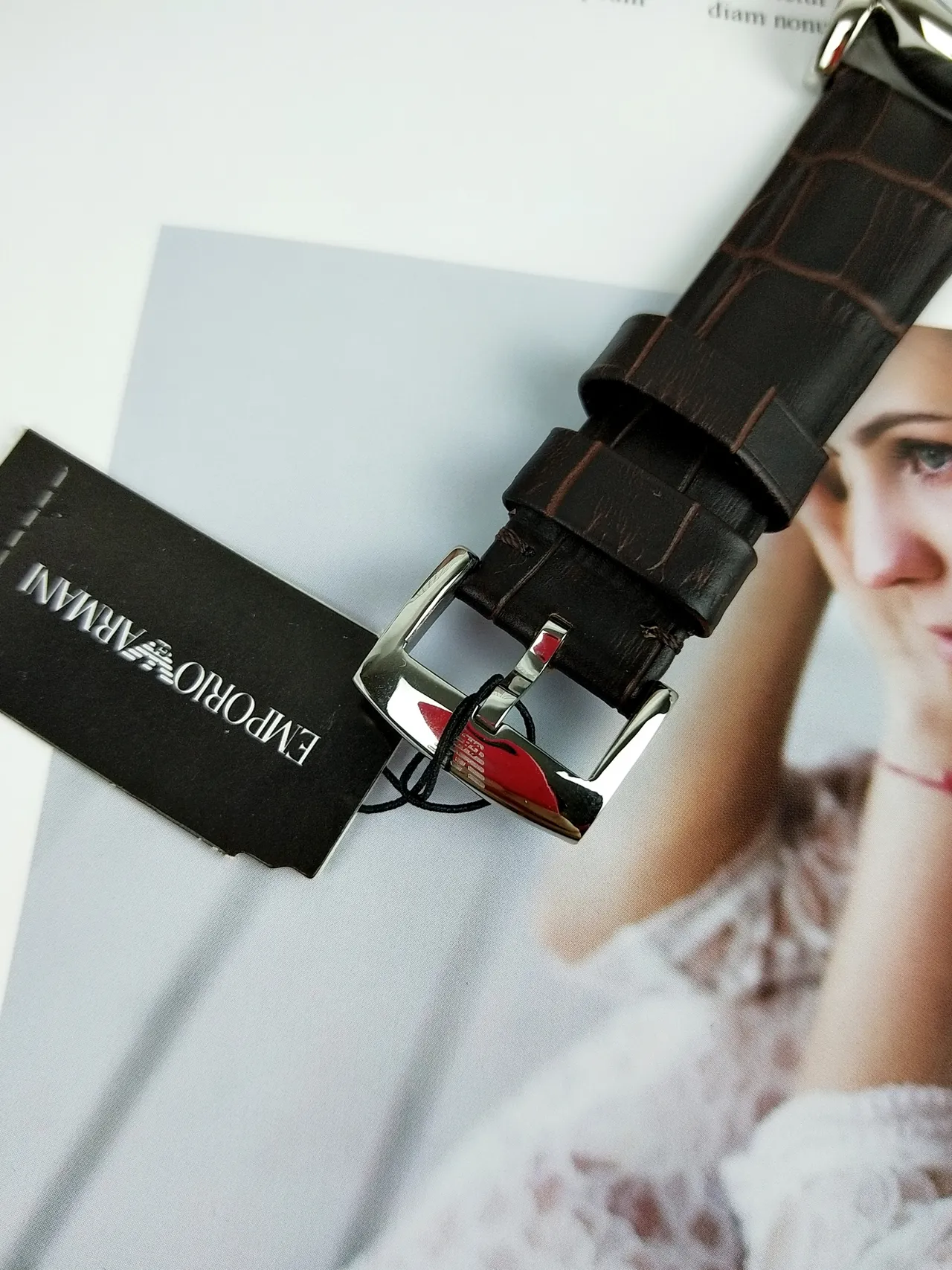 Emporio Armani Meccanico খোলা ডায়াল কালো চামড়ার ফিতা যান্ত্রিক ঘড়ি 6