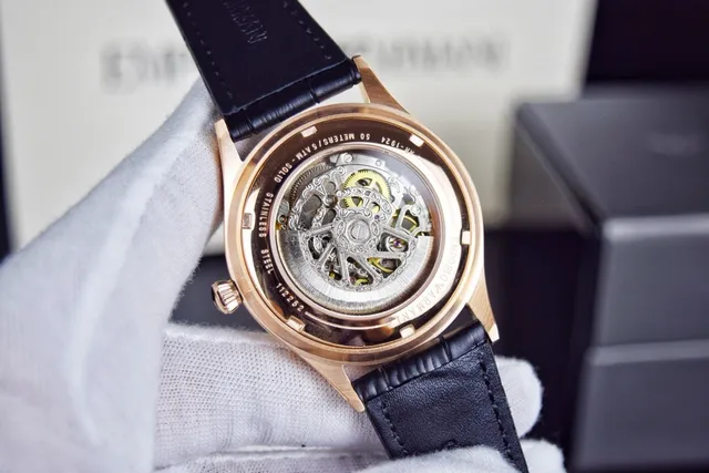 Emporio Armani Meccanico 白色黄金 镂空玫瑰金表壳 Mechanical Watch 5