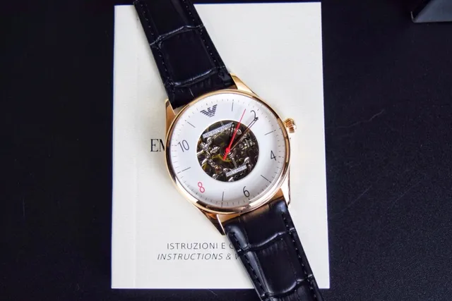 Emporio Armani Meccanico 白色黄金 镂空玫瑰金表壳 Mechanical Watch 7