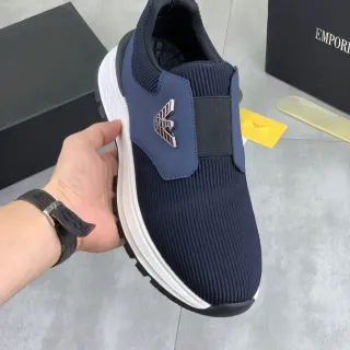 Emporio Armani Zapatillas Lifestyle Slip-On de Punto Marino