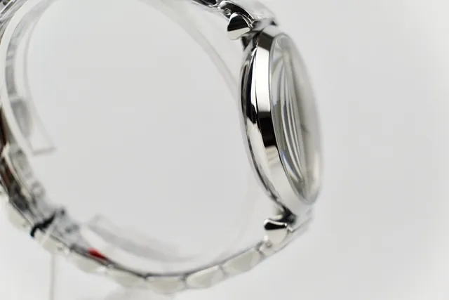 Emporio Armani রূপালী সাদা স্টেইনলেস স্টিল সানবার্স্ট ডায়াল কোয়ার্টজ ঘড়ি 2