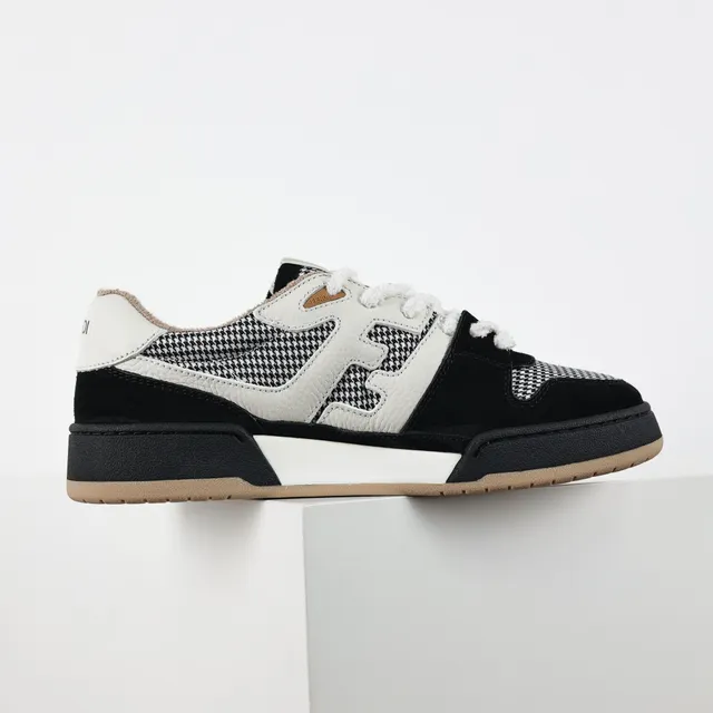 Fendi Negro y Blanco con Capas de Pata de Gallo y Ante Superior de Cuero FF Monogram Overlay Zapatillas Lifestyle 7