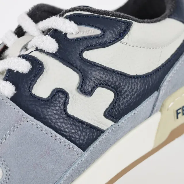 Fendi Blue Navy Low-Top Multi-Material Upper Lifestyle Sneakers 6