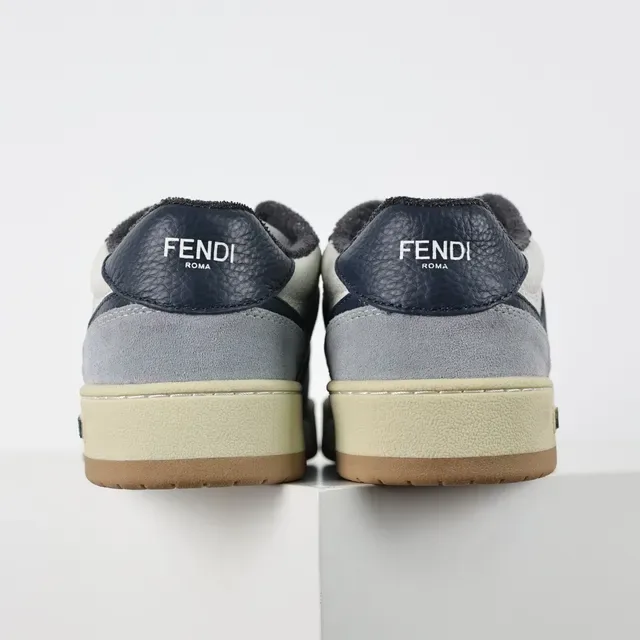 Fendi Blue Navy Low-Top Multi-Material Upper Lifestyle Sneakers 8