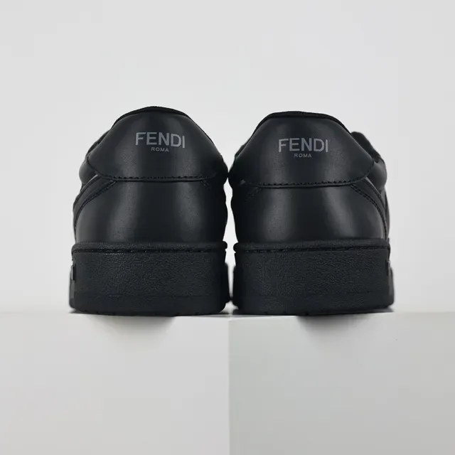 Fendi First 全黑皮革 FF Logo 生活方式运动鞋 8