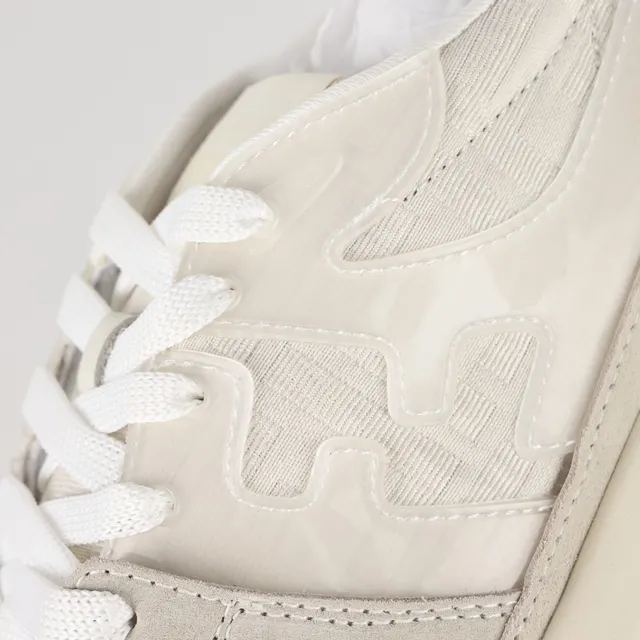 Fendi First Beige Brown Layered Suede And Textile Upper Tonal FF Motif Overlay Lifestyle Sneakers 6
