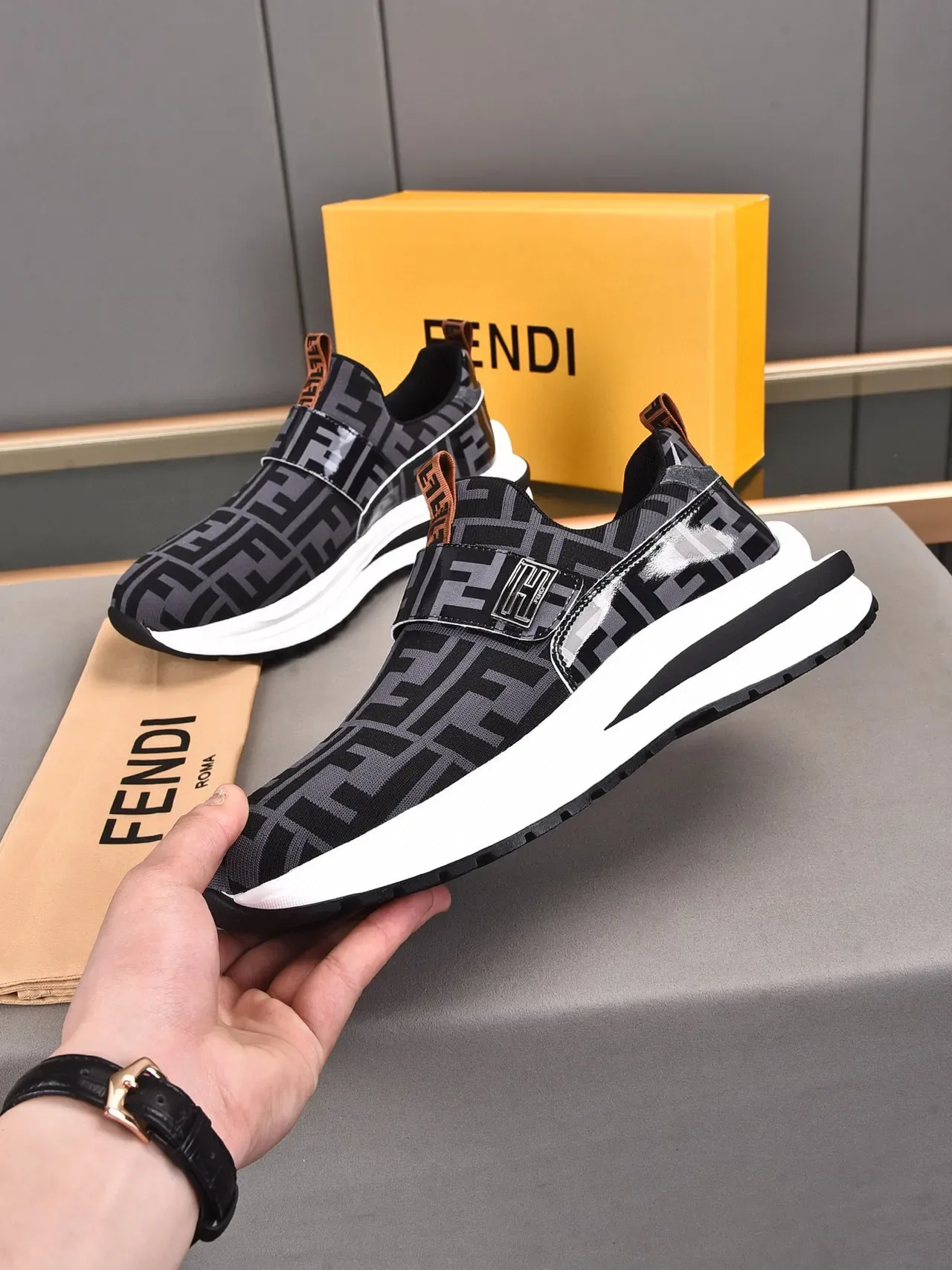 Fendi First Monogram Slip-On Platform Lifestyle Sneakers 3