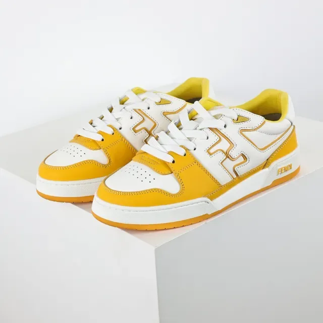 Fendi Mania Sneakers أصفر وأبيض أسلوب حياة 2