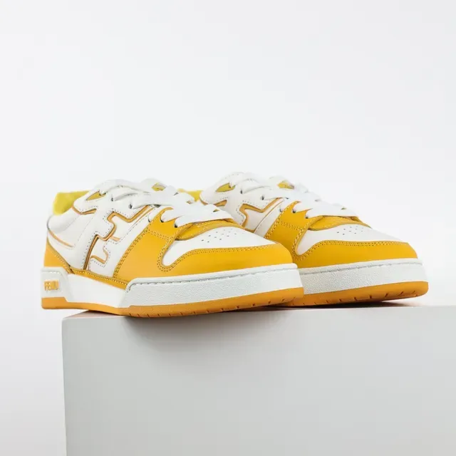 Fendi Mania Sneakers أصفر وأبيض أسلوب حياة 3