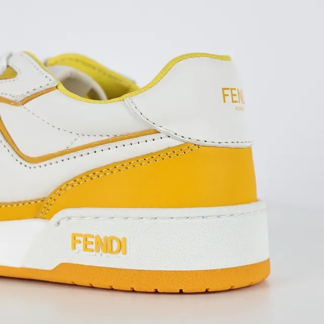 Fendi Mania Sneakers أصفر وأبيض أسلوب حياة 4