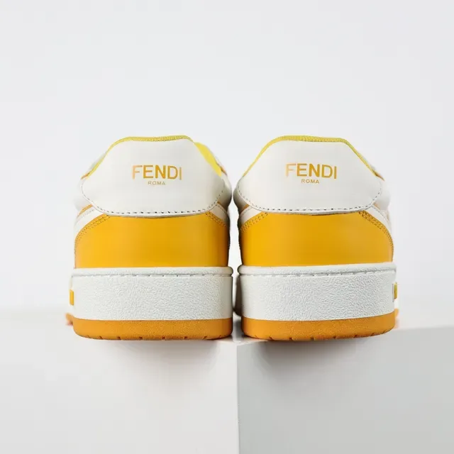 Fendi Mania Sneakers أصفر وأبيض أسلوب حياة 8